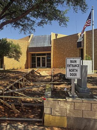 Renovations to the Fisher County Courthouse's main entrance began late last month, with Green's Concrete replacing the steps on one side with a handicapped-accessible ramp to allow the public better access to the building.