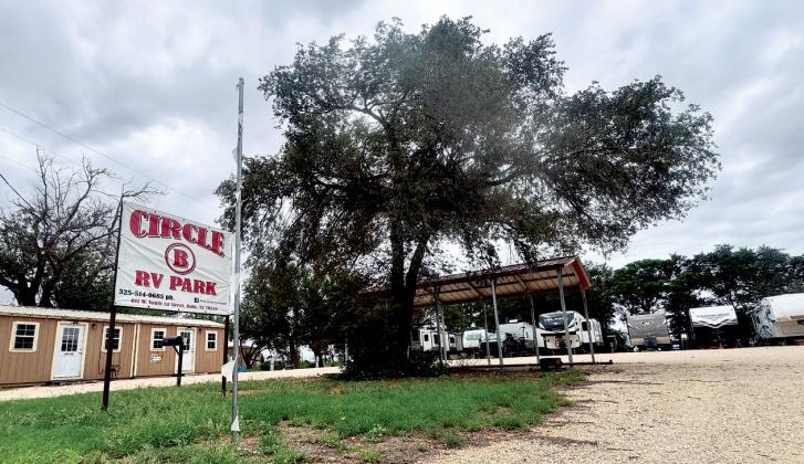 The Circle B RV Park in Roby is pictured along U.S. Highway 180. The Roby City Council recently adopted a new ordinance regulating RV parks within the city limits, establishing licensing requirements, development standards and operational rules for future RV park development. PHOTO BY JEFF HURT