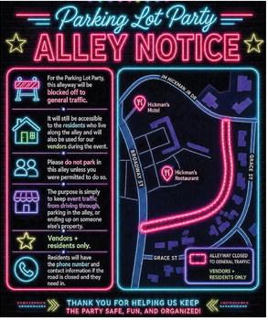 CITY CLEARS WAY FOR HICKMAN’S PARKING LOT PARTY