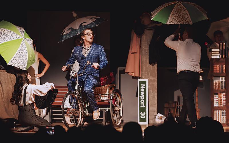 Aspermont ISD OAP Performance of “Theoppollis North” - Brayson Blankenship playing North rides his bicycle through the greenery of the Newport City park. PHOTO BY MARK MARTINEZ