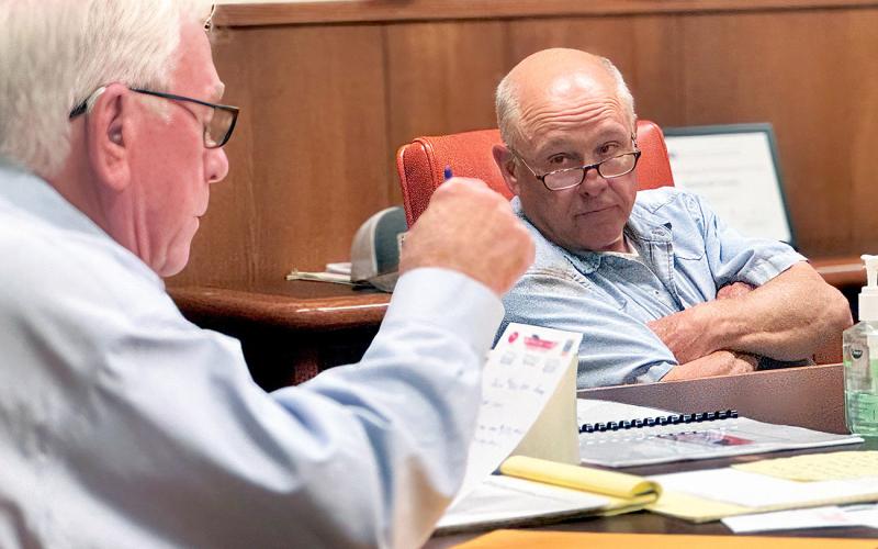 Officials reviewed the Stonewall County Hazard Mitigation Plan during the April 27 commissioners meeting. Once adopted, the plan will cover the county, city, school, and hospital districts through 2031.. PHOTO BY JEFF HURT