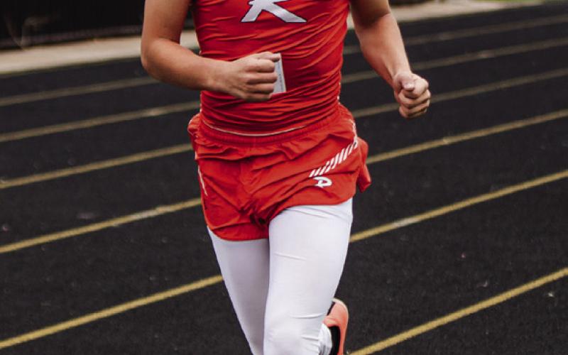 Rotan's Chris Newton running the 3200. PHOTO BY: MARK MARTINEZ