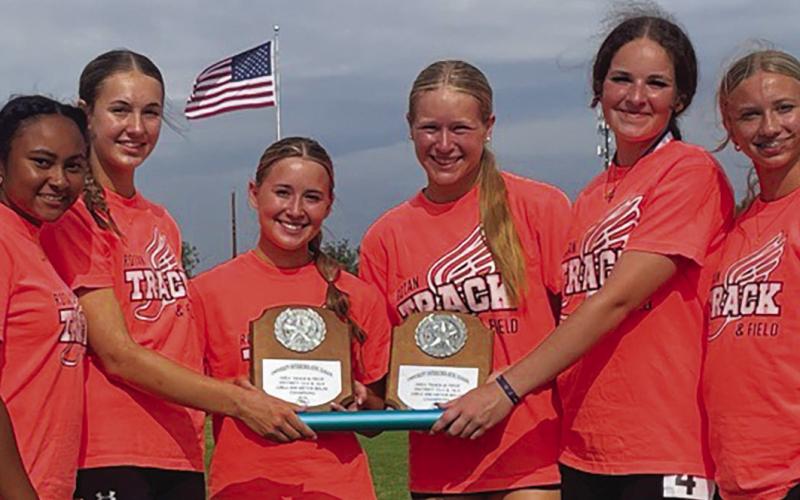 The Rotan Lady Hammer Relay Team came away with 1st Place finishes in the 4x100 &amp;amp; 4x200 M Relays, sending them on to the R egional Meet. Courtesy Photo