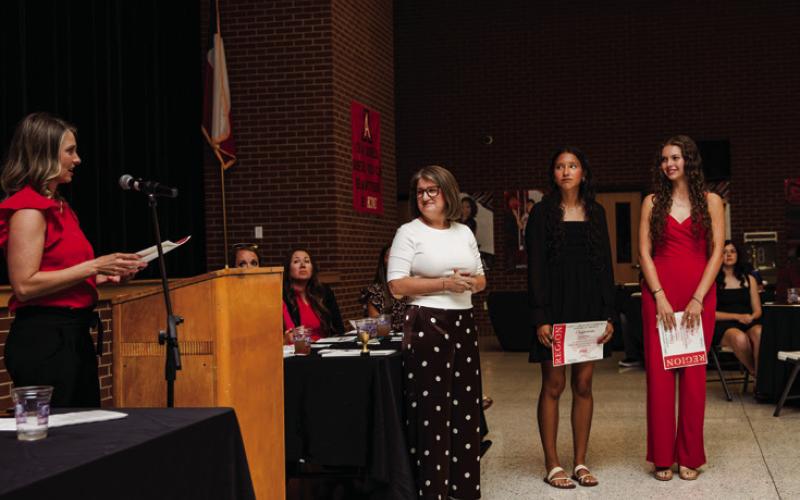 Emilee Silva &amp;amp; Maleah Hecht being recognized for Achievments in FCCLA.