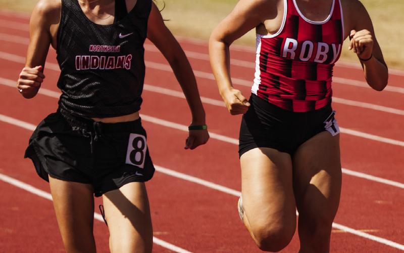 Roby's Samarra Frausto in the 100M Dash. Photo by: Mark Martinez