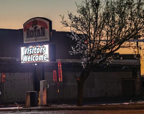 New Rotan Marquee sign lights up downtown Rotan.