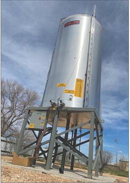 This much-awaited 6,000 storage and delivery container was installed this week, providing the needed infrastructure for Rotan City Workers to continuously repair potholes that have plagued the city's streets for years. (PHOTO BY JEFF HURT)