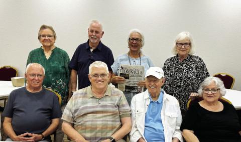 Back row: Myra (Burrow) Robertson, Gary Strickland, Byrde (Thomas) Sparks, Rebekah (Crawford) Thornton. Front row: Tommy Thomason, Raford Hargrove, Mike Thornton, Susan (Allen) Foster