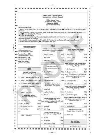 Front Page Sample Ballot