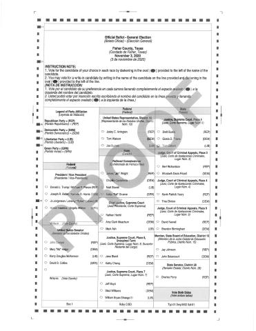Front Page - Roby CISD - Sample Ballot