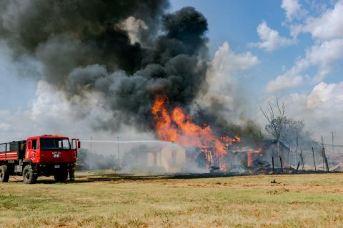Fire engulfs vacant home