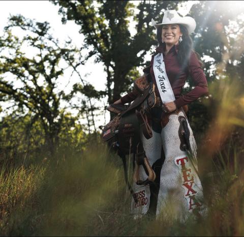Reanna Santos ’22 ’25, a Texas A&amp;M College of Agriculture and Life Sciences former student, will serve as Miss Rodeo Texas 2025. (Michael Miller/Texas A&amp;M AgriLife)