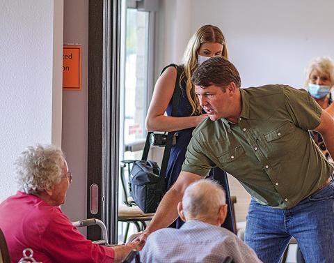 US Congressman Jodey Arrington greets residents of the Stonewall Living Center Monday