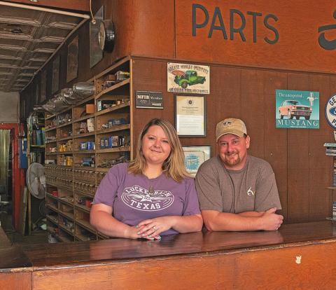 D'Amberly Averett and Shelton Walson, new owners of Rotan Motor Company