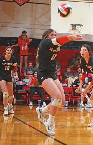 Senior, Celie Gentry bumps the ball during Tuesday's district win against Loop.