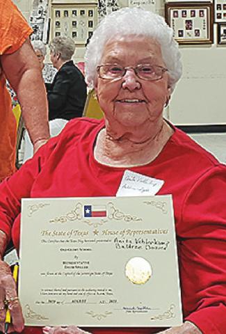 Anita Baldree Dozier is the oldest Graduate at the Old Glory Homecoming that was held last Saturday at the Old Glory Community Center.