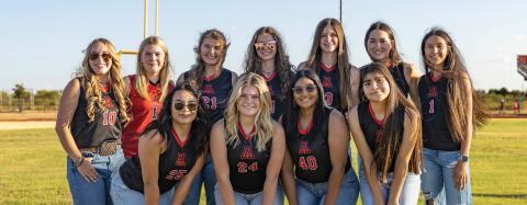 Top Row: Raelynn Bradley, Matti Polk, Jessi Roberson, Maleah Hecht, Keslie Criswell, Jessi Rabel, Emilee Silva. Bottom Row L-R: Peyton Calamaco, Regan Polk, Vaani Bhakta, Noemi Garcia. Photo by: Mark Martinez
