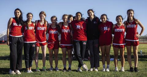 Roby Lady Lion Track Team: Mackenzie Castillo, Hailee Garmer, Taylor Jeffrey, Lilly Benson, Chasity Benson, Joselynn Williams, Hope Garmer, Avery Carreon, Emma Carreon, Laja Mawick. The team finished on top last Thursday at the District Meet in Aspermont, claiming numerous top 4 finishes in running &amp; field events. The team will compete at the Area meet in Benjamin this Thursday. PHOTO BY MARK MARTINEZ