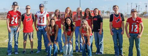 Lion and Lady Lion XC: Kallen Moody, Camden Lummus, Daniel Perales, Saylor Smith, Abigail Carlisle, Betsy Terry, Mazer Hernandez, Kailyn Shipp, Adler Pasley, James Covington, Ivy Espinoza, Avery Carreon, Lilly Benson. Photo by Tricia Hurt