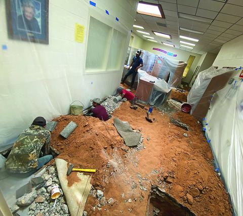 Stonewall Library/ Activity Center repairs underway