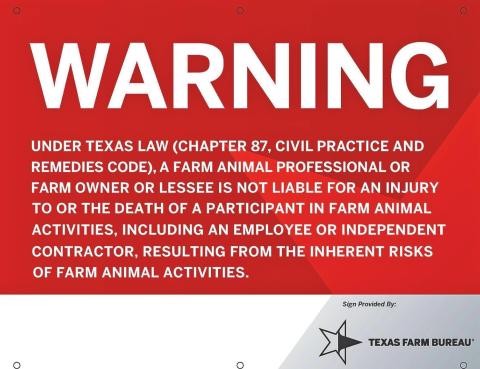 New provisions of Texas Farm Animal Liability Act go into effect Sept. 1
