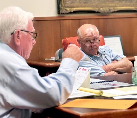Officials reviewed the Stonewall County Hazard Mitigation Plan during the April 27 commissioners meeting. Once adopted, the plan will cover the county, city, school, and hospital districts through 2031.. PHOTO BY JEFF HURT