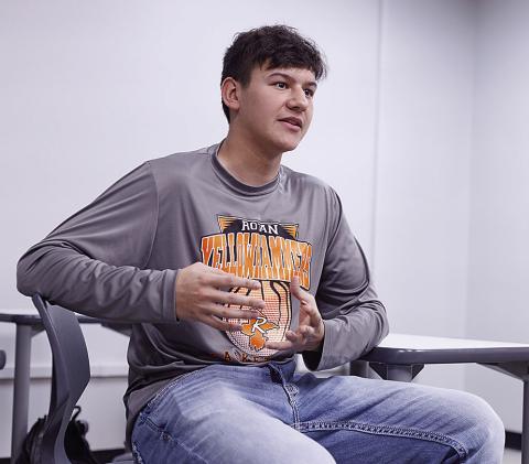 Rotan ISD Junior Justin Shelley explains the students' standpoint on their request for the district to continue holding classes on Fridays