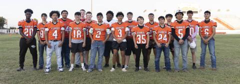 L-R: Romelo Dixon, Caleb Fortushniak, Jayden Martinez, Karlos Sanchez, Paxton Carrillo, Kameron Gardner, Tucker McWilliams, LeeRoy Lopez, Jayden Louis, Sebastian Garcia, Dylan Caipen, Gage Brouillette, Rhylon Lester, Draven Yanez, Tayden Yanez, Cristian Garcia, Jason Daniel, Jose Garza. Photo by: Mark Martinez