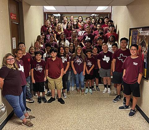 The hallways of the Rotan ISD secondary campus were flooded with the colors of maroon and white in support of students and teachers returning to school in Uvalde on Tuesday.
