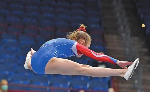 Gymnast Caroline Barr competes at Nationals