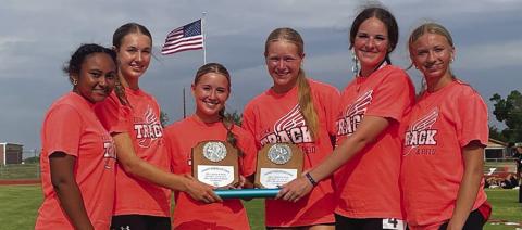 The Rotan Lady Hammer Relay Team came away with 1st Place finishes in the 4x100 &amp; 4x200 M Relays, sending them on to the R egional Meet. Courtesy Photo