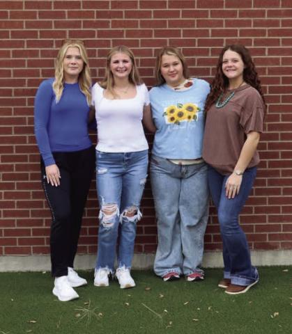 2025 ASPERMONT ISD HOMECOMING QUEEN NOMINEESMatti Polk, Brianna Hendrix, Kami Tate, Macy Morris
