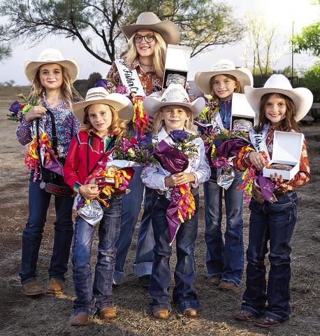 2025 FCFRA Royalty l-r: (Back Row) Horsemanship Award winner, Kayden Ryan, 2025 Queen and Miss Congeniality, Berklee Pippin, Princess and Photogenic Award winner, Evie Rasberry (Front Row) Contestant Biloxi Rasberry, Contestant Sutton Rasberry &amp; 2025 Sweetheart, Mesa Dennis! Mesa is also the recipient of the Speech, Personality, and Appearance Awards!