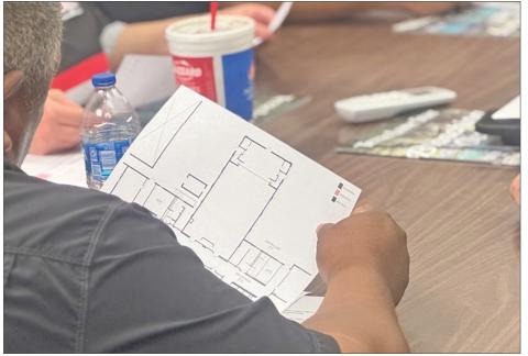 Aspermont school trustees review initial architectural renderings ahead of the district’s anticipated renovation project after voters passed a $7.5 million bond in November
