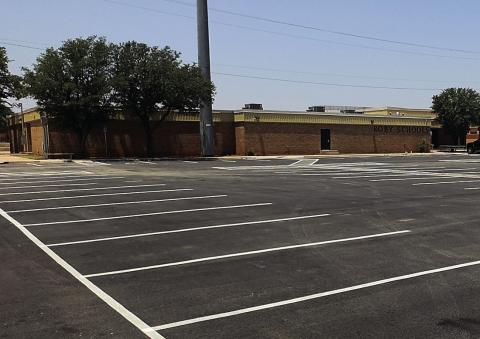 Roby CISD rolled out a new parking lot over the weekend. Although an expansion of the district's 2020 bond project, once workers had the necessary material, it took only days to remove old asphalt and replace it with new pavement and freshly painted stripes.