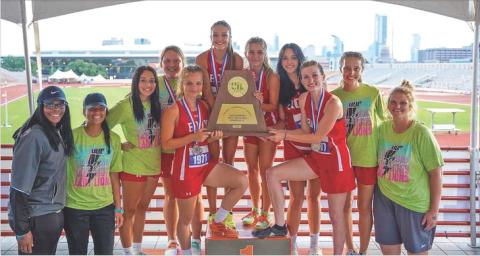 Coach Kim Williams, Coach Jaden Deleon, Avery Carreon, Calie Hernandez, Chasity Benson, Hailee Garmer, Lilly Benson, Mackenzie Castillo, Taylor Jeffrey, Laja Mawick, Coach JoLana Calhoun.