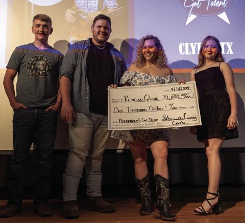 Winners of the Aspermont's Got Talent 2024 competition are pictured above, featuring from left to right: 3rd Place winners Kyler Jennings and Hunter Harris, 1st Place winner of the