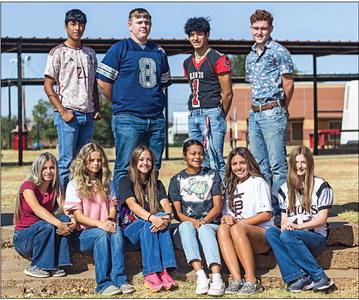 King Nominees (back row) L-R: Daniel Perales, Kooper McWilliams, Keegan Encizo, Brady Etheredge. Queen Nominees (front row) L-R: Lilly Benson, Chasity Benson, Hailee Garmer, Joselynn Williams, Gemma Noell, Taylor Jeffrey. Roby Lions will be facing off against Irion County Hornets at 7:30pm on September 8th.