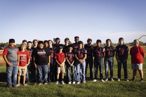 Aspermont Hornet Football Team: Matthew Smith, Tyler Kessinger, Jack Bell, Devin Lopez, Jaden Flores, Abram Lopez, Wesley Koenig, Donovan Miller, Carson Guidry, Kolby Gilbreth, Calob Castaneda, Kolby Bradshaw, Caleb Broshear, Adam Benavides. Not Pictured: RJ Salinas. Managers: Adrian Flores, Payce Potts, Rogelio 'Junior' Hernandez, Graden Rabel, James Bell.