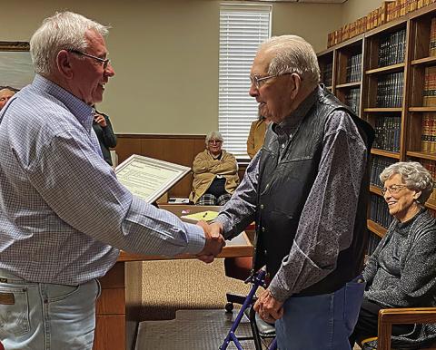 Stonewall Commissioner court officially declared January 16th as Joe E Meador day in Stonewall County at the conclusion of commessioner's court Monday morning.