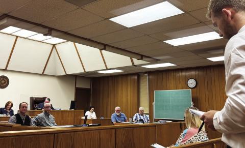 Jason Date with IREN Energy answered a few brief questions during Fisher County Commissioners public hearing regarding a series of reinvestment zones on Monday.