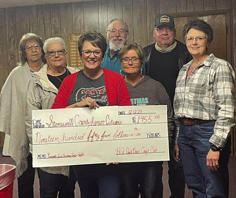Aspermont merchants donate to county Senior Citizen Center