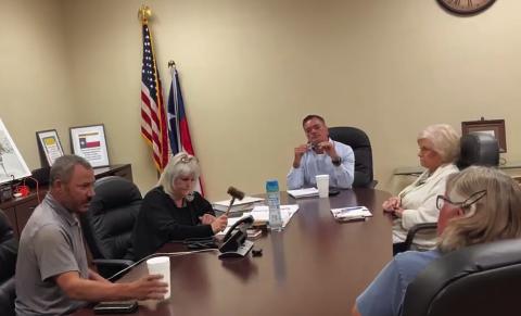 SMHD Board President Ellen Abernathy brings the meeting back into order during one of the numerous confrontations between board members during Tuesday's special called meeting.