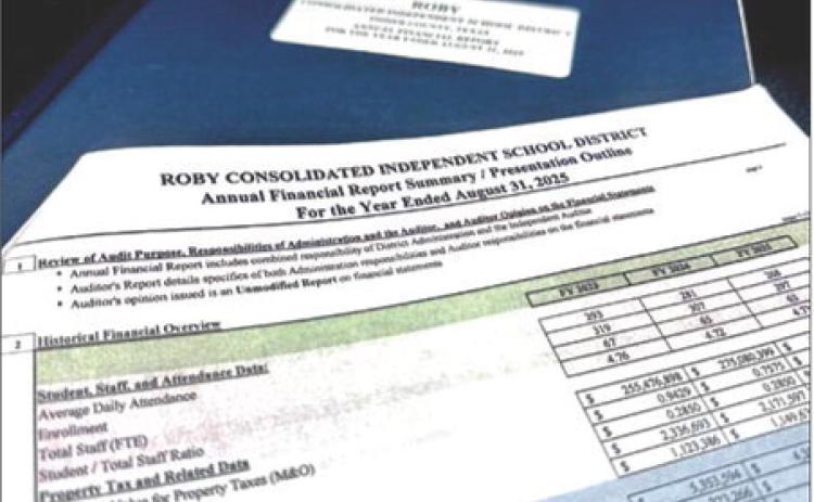 The Roby CISD officials received solid FY 2025 financial reports from outside auditors after returning from the winter break. JEFF HURT