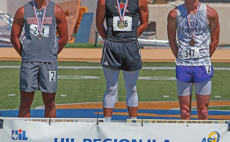Roby's Kaige Covington claimed the Gold in the 100 M Dash, 200 M Dash, and the Long Jump. He will be competing at State in all 3 events.