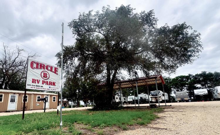 The Circle B RV Park in Roby is pictured along U.S. Highway 180. The Roby City Council recently adopted a new ordinance regulating RV parks within the city limits, establishing licensing requirements, development standards and operational rules for future RV park development. PHOTO BY JEFF HURT