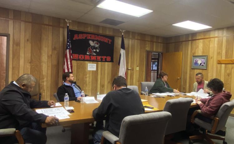 Aspermont Mayor Steven Ellis reads the order calling for the upcoming May 6 Election, where the mayor and two council members are up up for re-election.