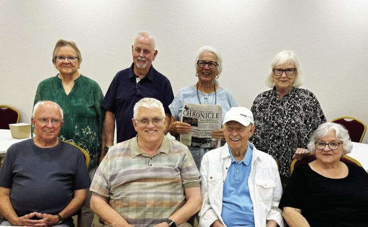 Back row: Myra (Burrow) Robertson, Gary Strickland, Byrde (Thomas) Sparks, Rebekah (Crawford) Thornton. Front row: Tommy Thomason, Raford Hargrove, Mike Thornton, Susan (Allen) Foster