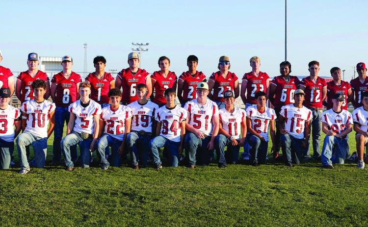 Kolter McWilliams, Kooper McWilliams, Case Harris, Houston Few, Keegan Encizo, Kody Daniel, Tobias Cerveny, Daniel Perales Elijah Norton, Caiden Meiwes, Sebastian Guadiana, Brady Etheredge, Rhylon Lester, Cohen Lakey, Gage Barrera, Anthony Moreno. Kneeling: Ivan Figueroa, Brycen Cole, Kameron Blassingame, Kallen Moody, Christian Gomez, Kullen Daniel, Caleb Fortushniak, David Adkisson, Raygan Castillo, Erick Amaya, Juan Jimenez, James Covington, Xaybian Cortez, Kaden Waldon. PHOTO BY: MARK MARTINEZ