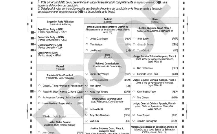 Front Page Sample Ballot